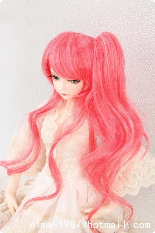 pink and white wig for bjd 1/3,1/4,1/6 doll - Click Image to Close